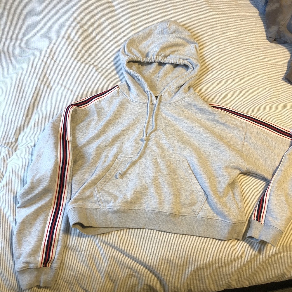 TNA grey cropped hoodie